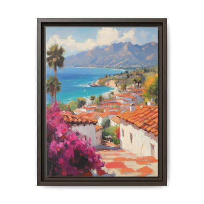 Santa Barbara Wall Art — painterly canvas art, hand-framed in solid wood