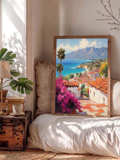 Santa Barbara Wall Art — museum-grade cotton canvas in a solid wood frame