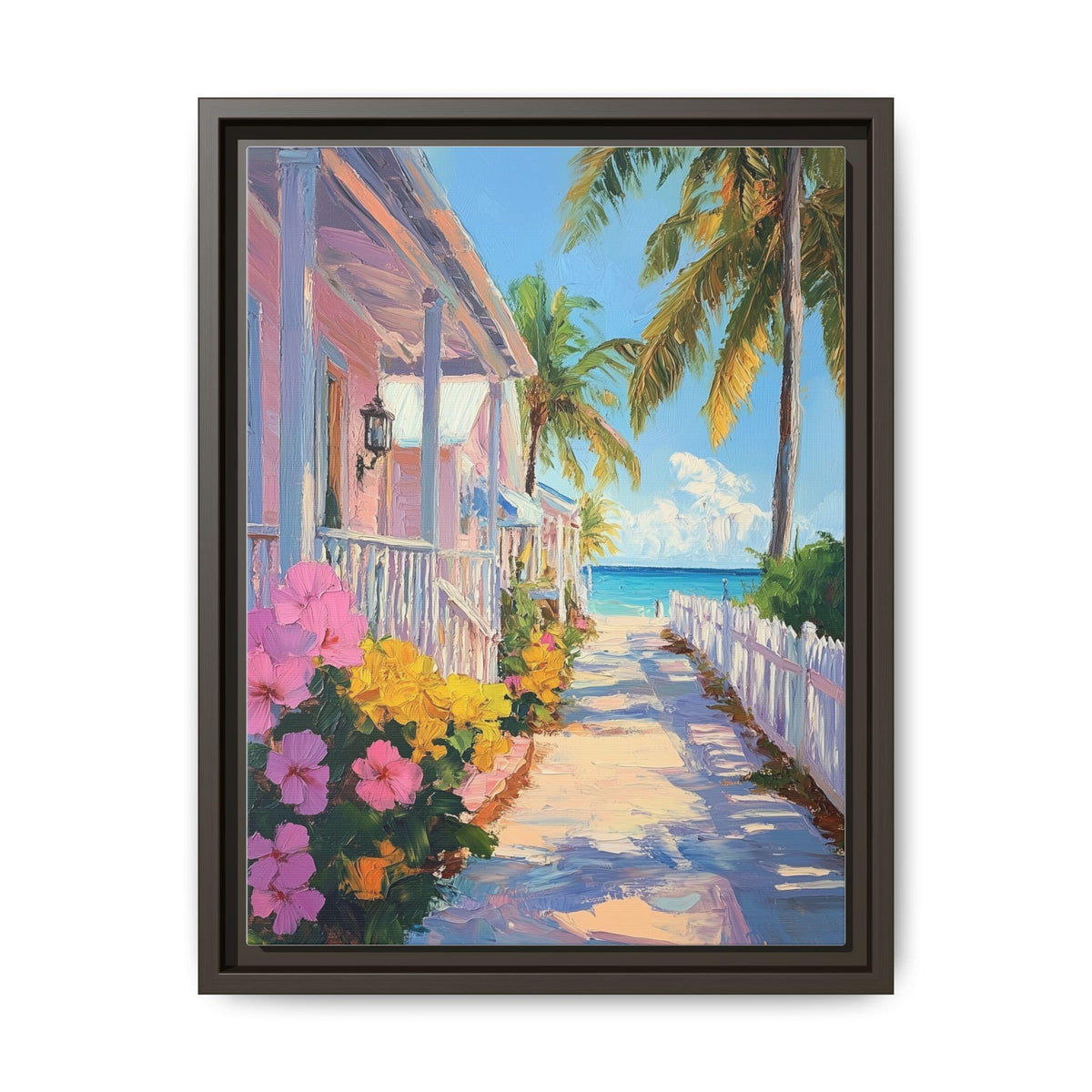 Key West Wall Art — painterly canvas art, hand-framed in solid wood