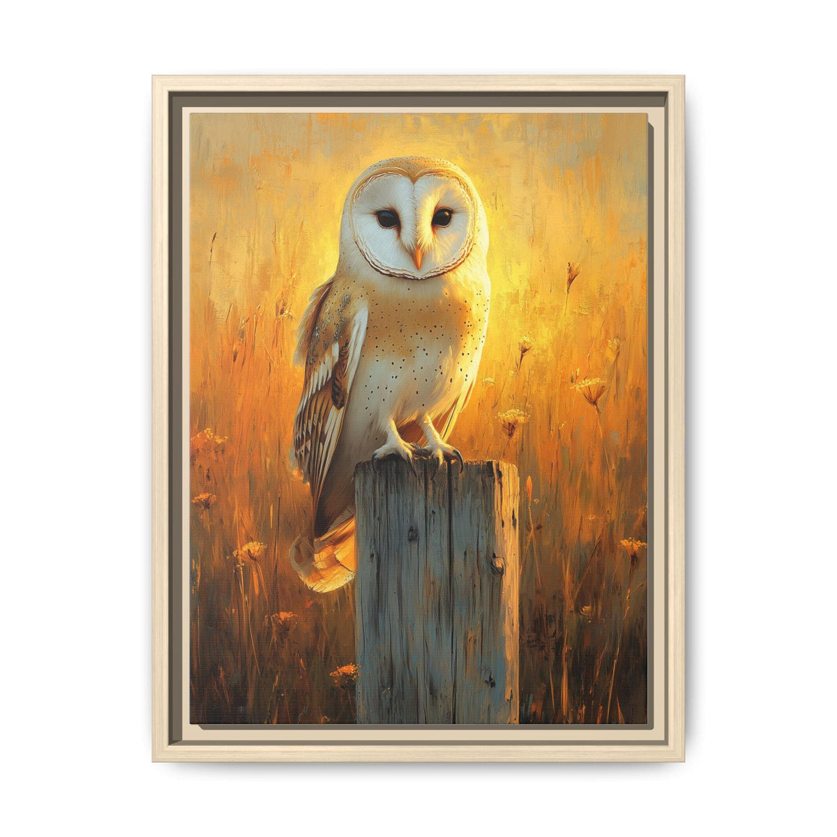 Barn Owl Wall Art — framed canvas print by Cenzio Atelier