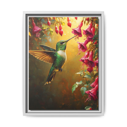 Hummingbird Wall Art — museum-grade cotton canvas in a solid wood frame