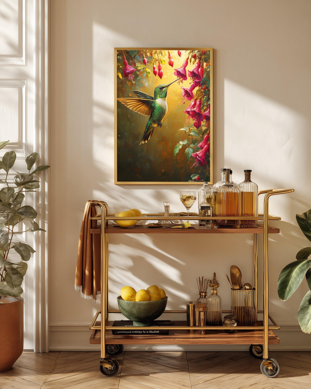 Hummingbird Wall Art — framed canvas print by Cenzio Atelier