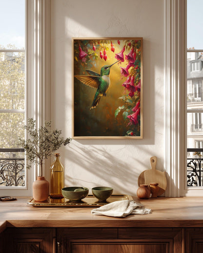 Hummingbird Wall Art — Cenzio Atelier framed canvas, made to order