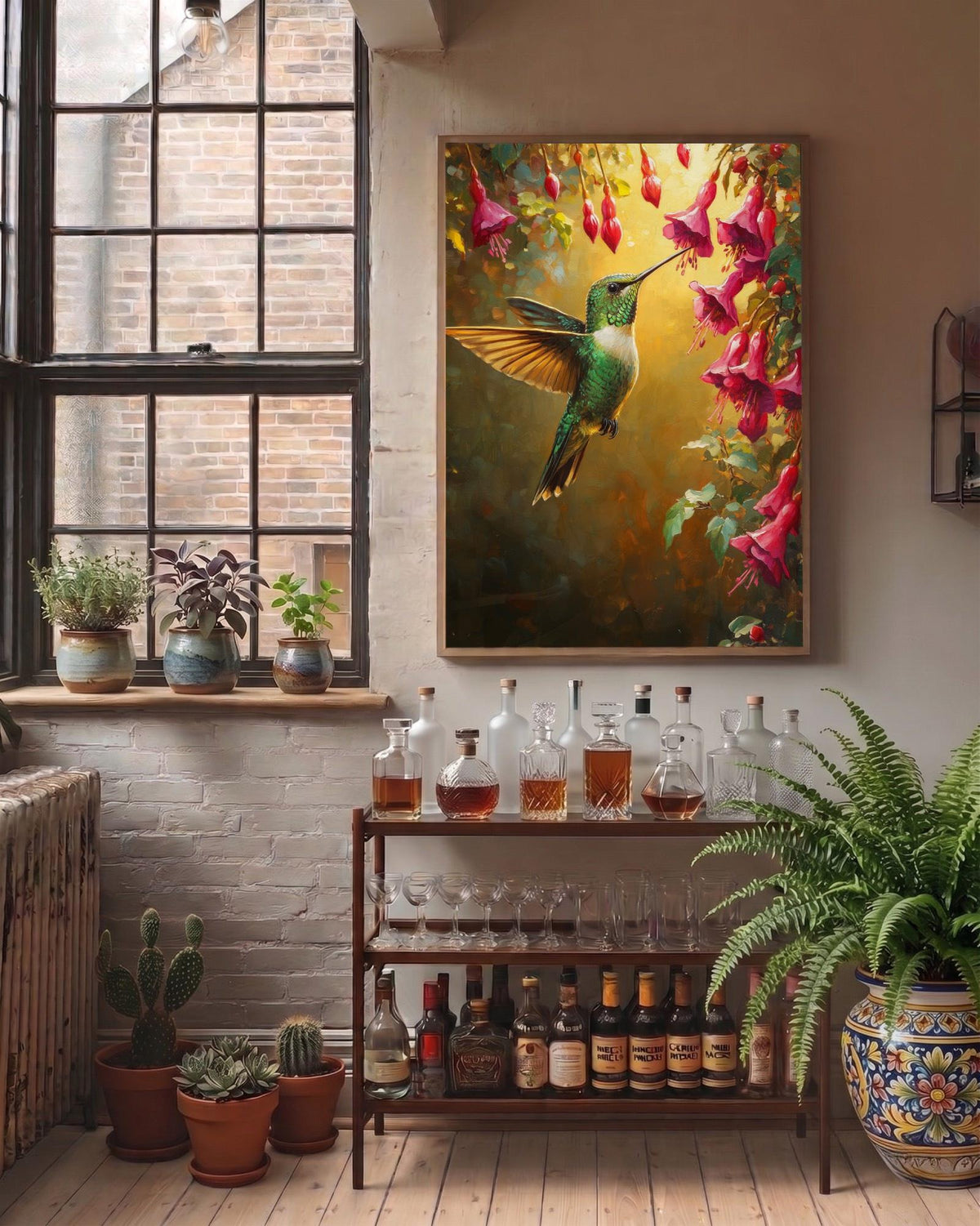 Hummingbird Wall Art — Cenzio Atelier framed canvas, made to order